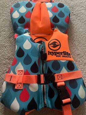 Hyperlite Kids Collection Orange & Teal Life Jacket